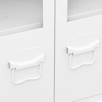vidaXL Buffet industriel Blanc 105x35x62 cm Métal et verre