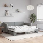 vidaXL Lit de jour avec lit gigogne gris clair 90x190 cm tissu