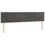 vidaXL Têtes de lit 2 Pièces Gris foncé 90x5x78/88 cm Velours