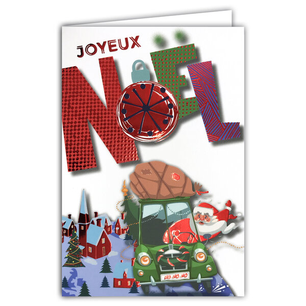 61-5841 Carte Joyeux Noël avec enveloppe blanche 12x17 5cm