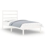 vidaXL Cadre de lit Blanc Bois massif 75x190 cm Petit simple