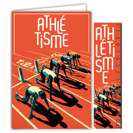 Carte ATHLÉTISME avec Enveloppe 12x17 5cm Pour sportif sportive athlète coureur coureuse marathon champion(ne) ou supporter - Collection Passion Sports des Jeux Olympiques - Fabriqué en France