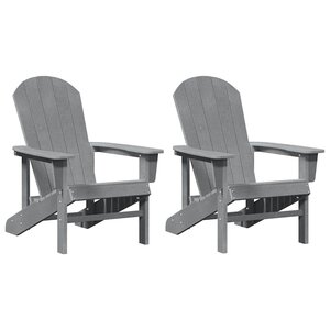 vidaXL Chaise de jardin 2 Pièces Gris clair 82 x 74 x 92 cm Polyéthylène