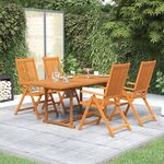 vidaXL Ensemble à manger de jardin 5 Pièces Bois d'acacia massif