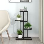 vidaXL Support pour plantes 4 niveaux 43x22x76 cm Noir Métal