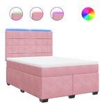 vidaXL Sommier à lattes de lit avec matelas Rose 140x200 cm Velours