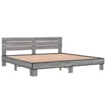 vidaXL Cadre de lit sonoma gris 180x200 cm bois d'ingénierie et métal