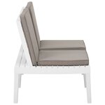 vidaXL Bancs de salon de jardin avec coussins 2 Pièces Plastique Blanc