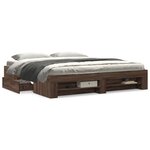 vidaXL Cadre de lit chêne marron 180x200 cm bois d'ingénierie