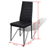 vidaXL Ensemble de table à manger sept pièces noir