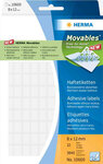 Étiquettes 'movables' 12 x 18 mm, manuelle, blanc, sur 32 feuilles herma