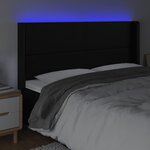 vidaXL Tête de lit à LED Noir 163x16x118/128 cm Similicuir