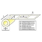 Étiquette vélin transfert thermique mandrin 40 mm 105x98 5 mm (lot de 600)