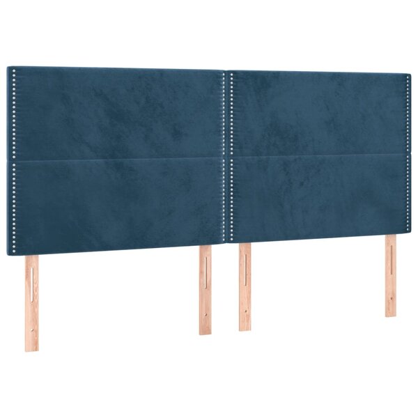 vidaXL Têtes de lit 4 Pièces Bleu foncé 80x5x78/88 cm Velours