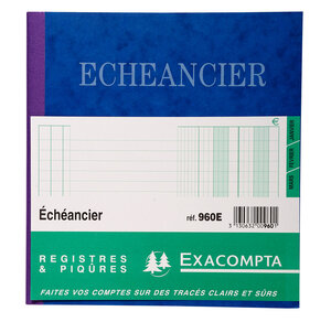 Piqûre 'Echéancier' 210 x 190 mm 80 Pages EXACOMPTA