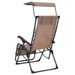 vidaXL Chaise pliable de terrasse Textilène Taupe