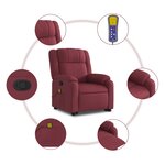 vidaXL Fauteuil inclinable de massage Rouge bordeaux Tissu