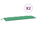 vidaXL Coussins de banc de jardin 2 Pièces vert 150x50x7 cm tissu Oxford