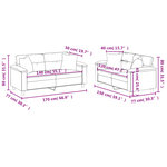 vidaXL Ensemble de canapés 2 Pièces avec coussins Crème Tissu microfibre