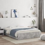 vidaXL Cadre de lit avec tiroirs sans matelas gris béton 140x190 cm