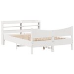 vidaXL Cadre de lit avec tête de lit blanc 120x190 cm bois pin massif