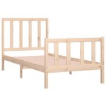 vidaXL Cadre de lit bois massif 90x190 cm simple