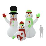 vidaXL Famille de bonhommes de neige gonflable avec LED 500 cm