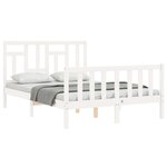 vidaXL Cadre de lit avec tête de lit blanc 140x190 cm bois massif