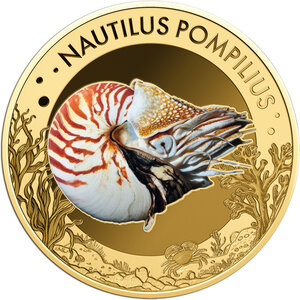 Monnaie CHAMBERED NAUTILUS Sea Creatures 1/1000 Oz Or 3000 Francs Chad