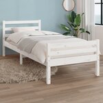 vidaXL Cadre de lit Blanc Bois massif 100x200 cm