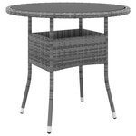 vidaXL Mobilier de bistro de jardin 5 Pièces Résine tressée Gris