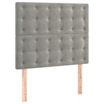 vidaXL Sommier à lattes de lit et matelas Gris clair 90x200 cm Velours