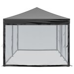 vidaXL Tente de réception pliable avec parois Noir 3x6 m