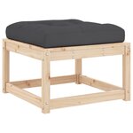 vidaXL Repose-pied de jardin avec coussins bois de pin massif