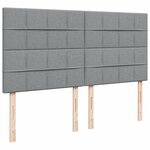 vidaXL Sommier à lattes de lit avec matelas Gris clair 200x200cm Tissu