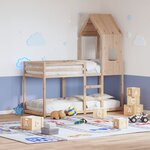 vidaXL Lit superposé avec toit 80x200 cm bois de pin massif