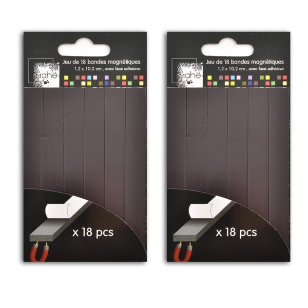 36 bandes adhésives magnétiques 10 2 x 1 3 cm