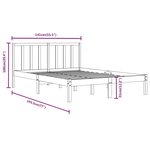 vidaXL Cadre de lit bois de pin massif 135x190 cm double