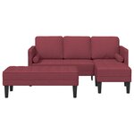 vidaXL Ensemble de Canapés 2 Pièces avec Coussins en Tissu Rouge Bourgogne