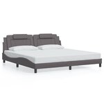vidaXL Cadre de lit sans matelas gris 200x200 cm similicuir