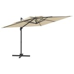 vidaXL Parasol cantilever à double toit Blanc sable 300x300 cm