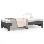 vidaXL Lit coulissant Gris 2x(90x190) cm Bois de pin massif