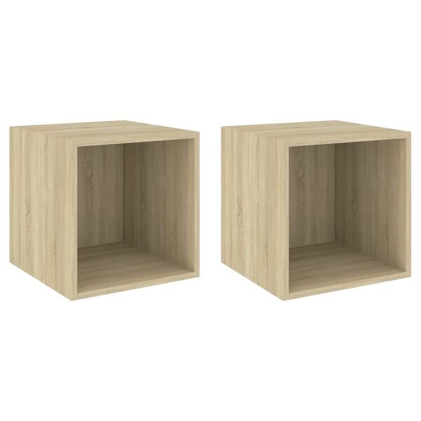 vidaXL Armoires murales 2 Pièces Chêne Sonoma 37x37x37 cm Bois ingénierie