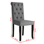 vidaXL Chaises à manger lot de 6 gris foncé tissu