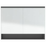 vidaXL Armoire à miroir de salle de bain 80x15x60 cm MDF Gris