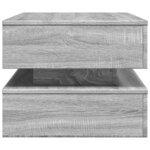 vidaXL Table basse avec lumières LED gris sonoma 90x50x40 cm