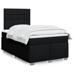 vidaXL Sommier à lattes de lit avec matelas Noir 120x200 cm Tissu
