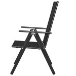 vidaXL Chaises pliables de jardin 4 Pièces Aluminium et textilène Noir