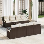 Set de canapé de jardin 9 pièces vidaXL avec coussins marron rattan synthétique