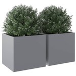 vidaXL Jardinières 2 Pièces argenté 49x47x46 cm acier galvanisé